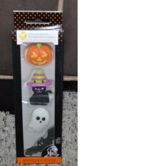Wilton Halloween Candy Ghost Pumpkins Icing Decorations 8 Pc Shimmering Baking - Picture 3 of 3